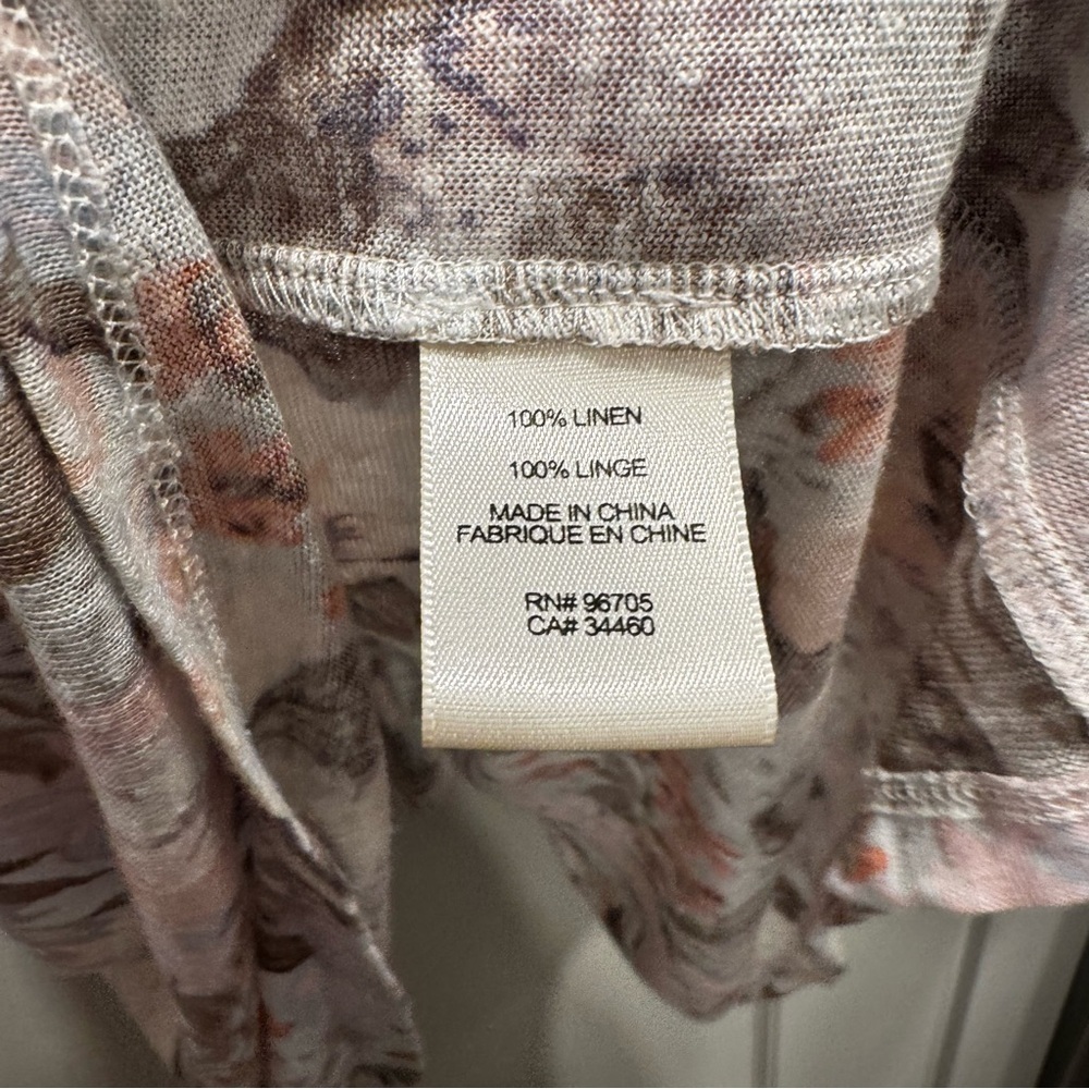 Rebecca Taylor Penelope Vintage Floral Dress 100% Linen Summer Beach Cover Up - Picture 7 of 14